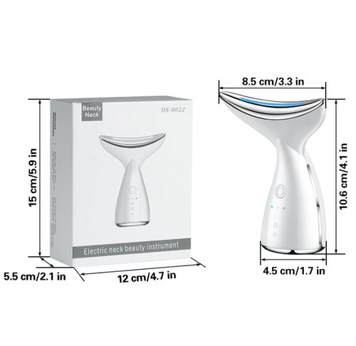 Face And Neck Tightening Device, Firm And Tightens Sagging Skin Face Neck Massager, Beauty Facial Massager For Women And Men - White